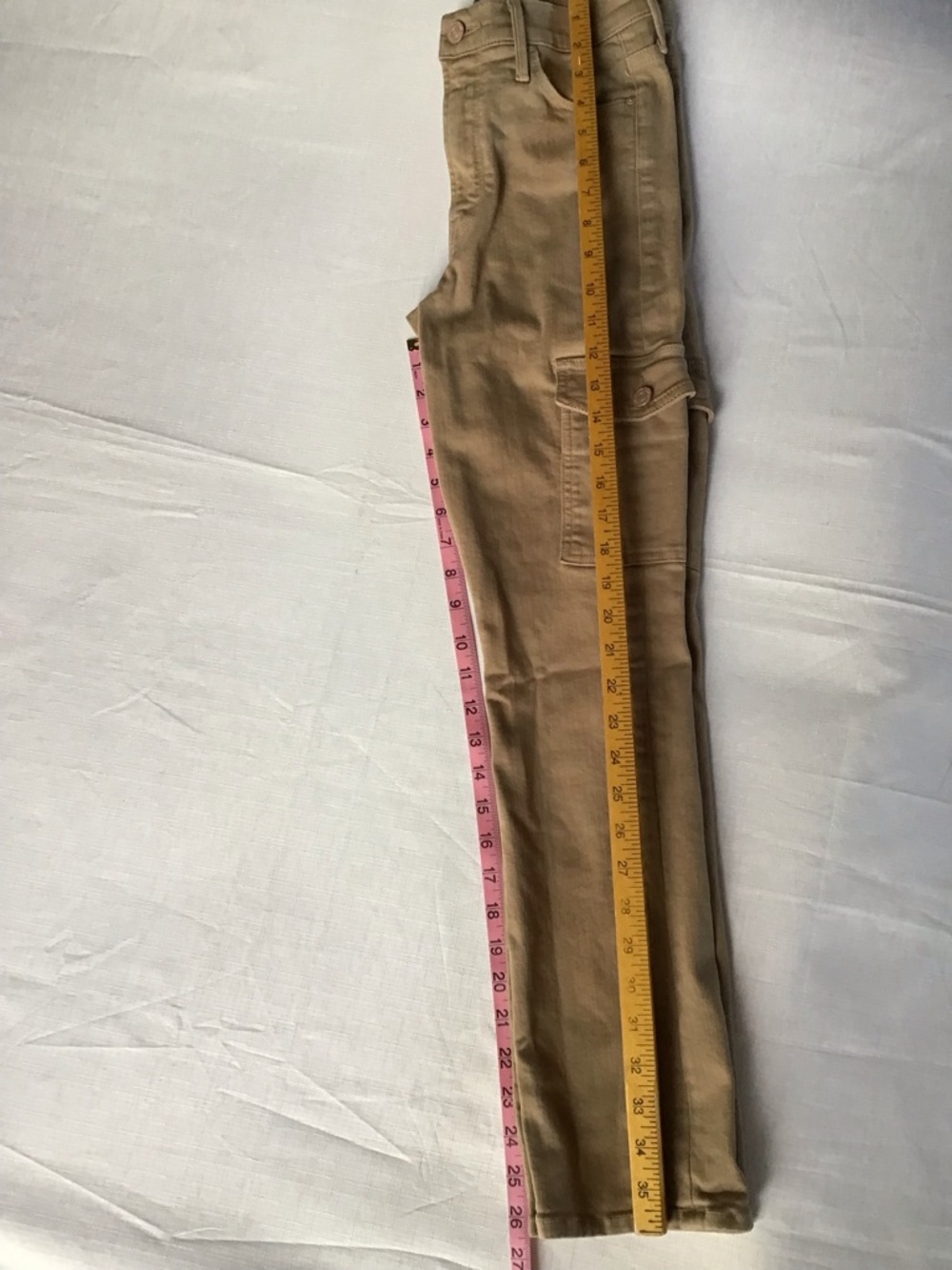 MOTHER Women’s Mid Rise Dazzler Cargo Ankle Jeans in Tan Size 25 Stretch - Picture 7 of 10